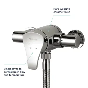 Bristan Invigor Gloss Chrome effect Wall-mounted Thermostatic Mixer shower