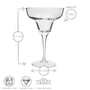 Bormioli Rocco - Ypsilon Margarita Glasses - 330ml - Pack of 6