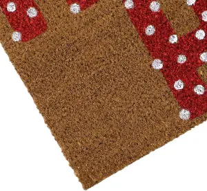 MantraRaj Festive Christmas Latex Backed Coir Doormat 40x58cm Christmas Decorative Santa Carpet Door Mat