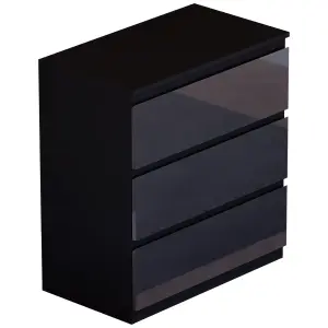 Vida Designs Glinton 3 Drawer Chest (100% FSC), Black