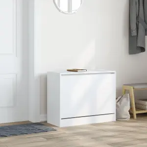 Shoe Cabinet White 80x34x63 cm Engineered Wood