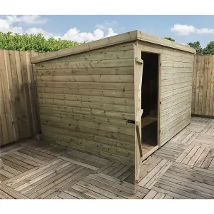 10 x 6 Pressure Treated T&G Pent Wooden Bike Store / Wooden Garden Shed + Single Door (10' x 6' / 10ft x 6ft) (10x6)