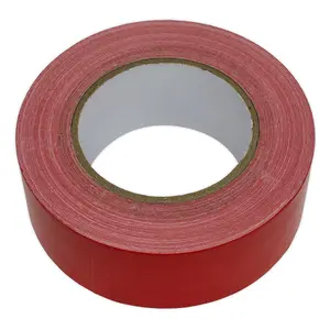 Sealey Duct Tape 50mm x 50m Red Gloss Finish Moisture Resistant Seal DTR