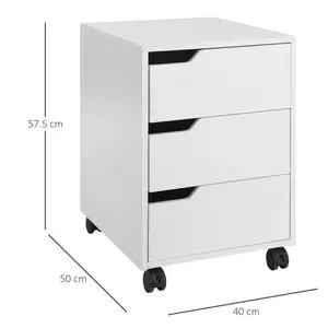 Mishia 40cm Wide 3 -Drawer Mobile File Cabinet