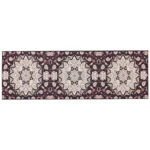 Runner Rug 80 x 240 cm Black and Beige ARITAS