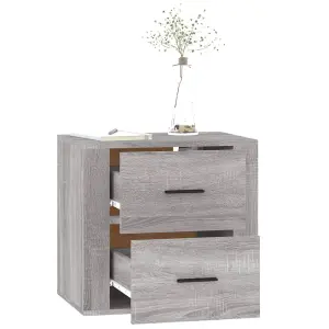 Berkfield Wall-mounted Bedside Cabinet Grey Sonoma 50x36x47 cm