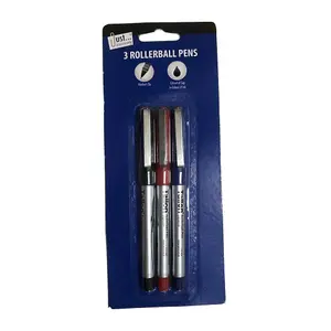 Just Stationery Rollerball Pen (Pack of 3) Blue/Black/Red (One Size)