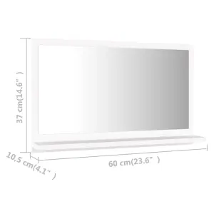 Berkfield Bathroom Mirror White 60x10.5x37 cm Engineered Wood