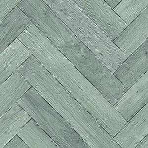 Grey Wood Effect Herringbone Vinyl Flooring For LivingRoom, Kitchen, 2.0mm Felt Backing Vinyl Sheet -6m(19'8") X 3m(9'9")-18m²