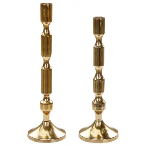 Set of 2 Candle Holders DIKIRNIS Metal Gold