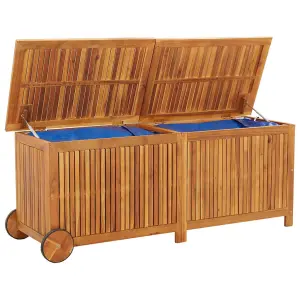 Berkfield Garden Storage Box with Wheels 150x50x58 cm Solid Wood Acacia