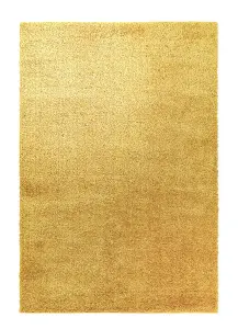 Gold Plain Luxurious Modern Shaggy Easy to clean Rug for Bed Room Living Room and Dining Room-80cm X 150cm