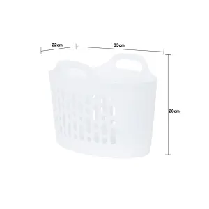 Wham 2 Piece Plastic Flexi Basket Set (8L/50L) Ice White