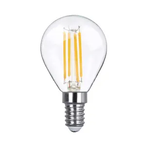 40w Equivalent LED Filament Light Bulb G45 Golf Ball E14 Screw 3.5w LED - Warm White - Pack of 3