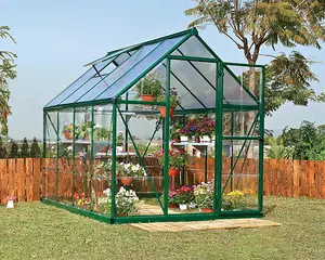 Greenhouse Hybrid 6 x 8 - Polycarbonate - L247 x W185 x H208 cm - Green