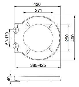 RTS Top Fix Round Soft Close Toilet Seat 400x420mm