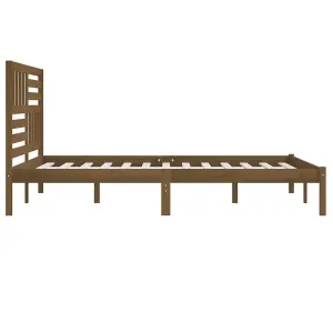 Berkfield Bed Frame Honey Brown Solid Wood Pine 200x200 cm