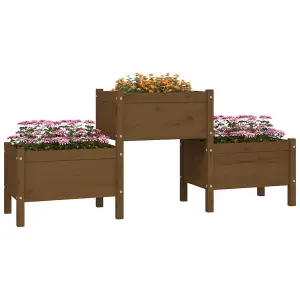 Berkfield Planter Honey Brown 178.5x44x75 cm Solid Wood Pine