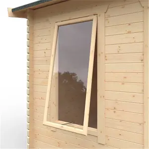 12ft x 12ft (3550mm x 3550mm) Horsforth "The Louisiana" 44mm Log Cabin With 3 Opening Windows