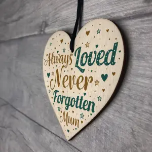 Red Ocean Special Mum Wooden Heart Memorial Grave Tribute Verse Plaque Christmas Tree Memorial Decoration Keepsake