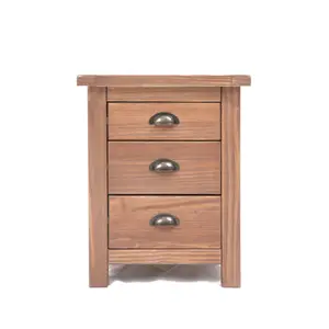 Padua 3 Drawer Bedside Table Brass Cup Handle