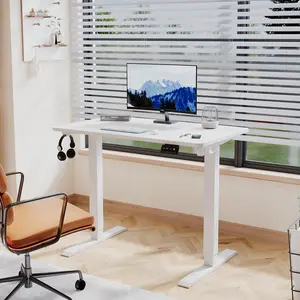 Hieronymus Electric Height Adjustable T-Shape Standing Desk White / White / 122 x 100 x 60 cm