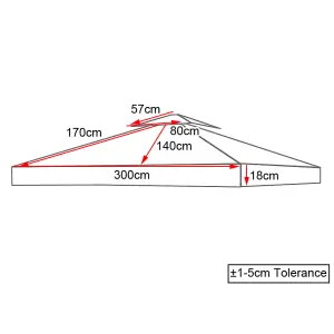 SunDaze 2-Tier Replacement Top Fabric for 3x3m Gazebo Pavilion Roof Canopy Green