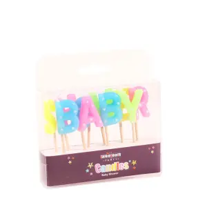 Kaleidoscope Baby Shower Pick Candles (6 Packs) Multicoloured (One Size)