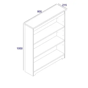 Soft white low wide bookcase - Colorado