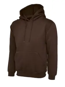 Uneek - Unisex Classic Hooded Sweatshirt/Jumper  - 50% Polyester 50% Cotton - Brown - Size 2XL