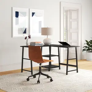 Charge L-Shape Desk Black / 75cm H x 120cm W x 120cm D