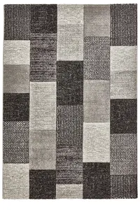 Grey/Black Geometric Modern Handmade Rug for Living Room Bedroom and Dining Room-160cm X 220cm