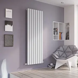 Ximax Vulkan Square VUS180045W White Vertical Designer 4649BTU Radiator, (W)435mm x (H)1800mm