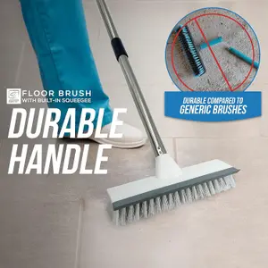 Floor Squeegee Brush Long Handled for Indoor or Outdoor Tile and Wood Surfaces