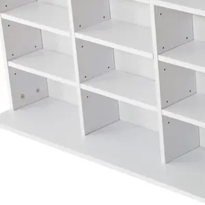 HOMCOM DVD CD Media Storage Cabinet Racks Wooden Shelf, 102 x 195 cm, White