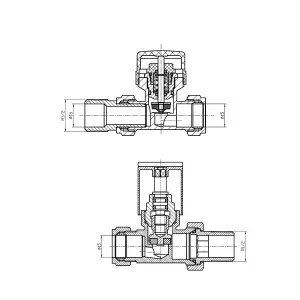 Right Radiators White Straight TRV Thermostatic Radiator Valve and Manual Straight Valve 15mm x 1/2"