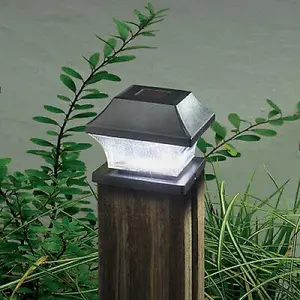 2 Pack 3L Solar Garden Fence Post Light