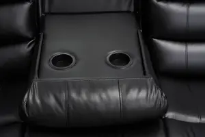 Milano Black Leather Recliner Sofa  3 Seater