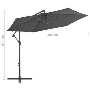 Berkfield Cantilever Umbrella with Aluminium Pole 300 cm Anthracite