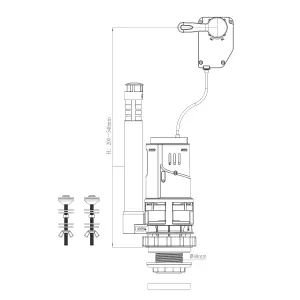 Flomasta Dual Flush valve (Dia)48mm