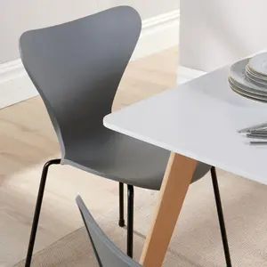 Home Source Trinity Table and 4 Grey Penny Chairs