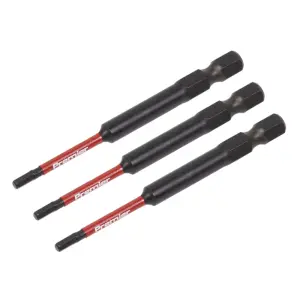 Sealey Hex 2.5mm Impact Power Tool Bits Forged From S2 Steel 75mm 3 Pcs AK8260