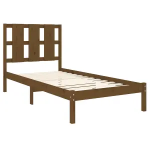 Berkfield Bed Frame Honey Brown Solid Wood Pine 100x200 cm