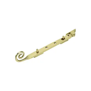 Dart Monkey Tail Brass Window Stay 10" (250mm) - Polished Brass