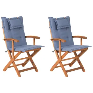 Garden Chair MAUI Acacia Wood Blue