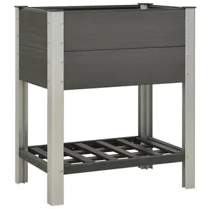 Berkfield Garden Raised Bed with Shelf 75x50x90 cm WPC Grey