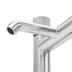 GoodHome Levanna Gloss Chrome effect Deck-mounted Manual Double Bath Filler Tap