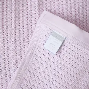 Luxury 100% Organic Satin Edged Baby Blanket - Medium (Dusty Pink)