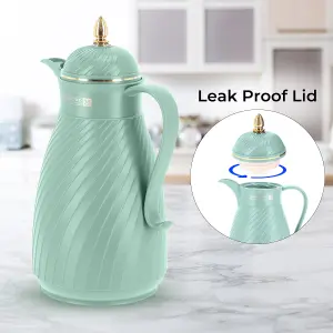 Royalford Glass Vacuum Flask Tea Carafe 1000ML Insulated Airpot