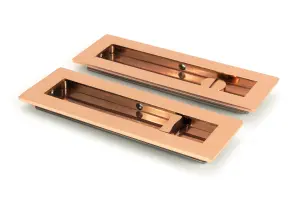 From The Anvil Polished Bronze 175mm Plain Rectangular Pull - Privacy Set